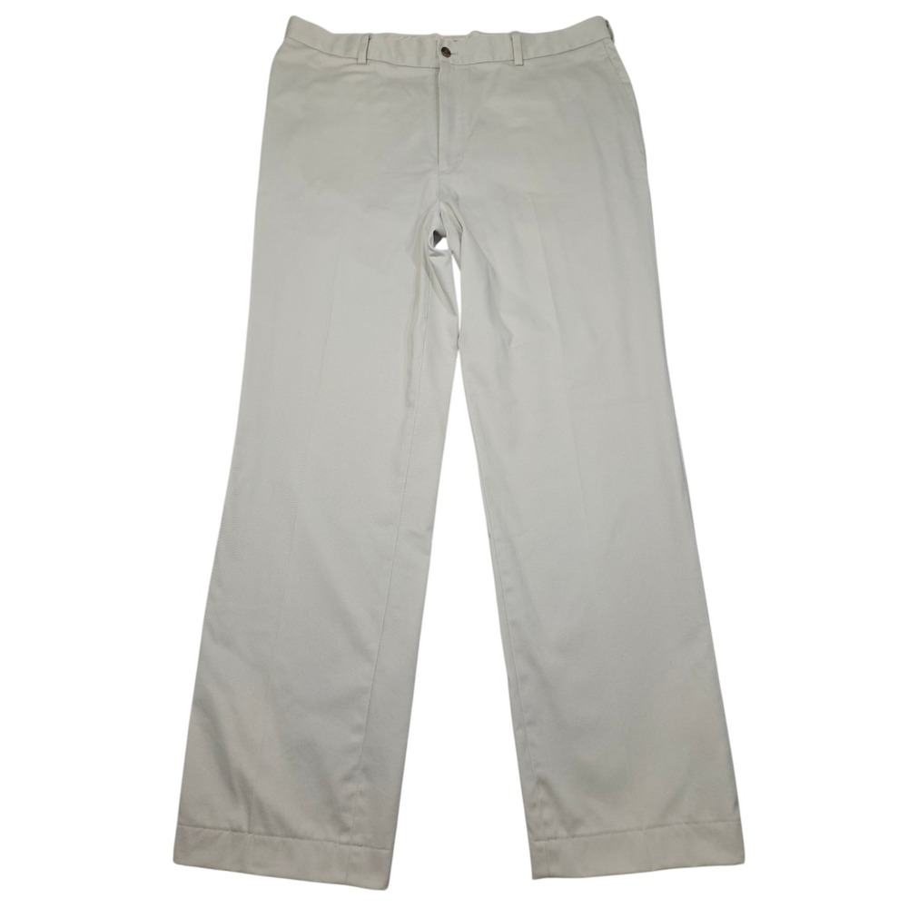 Brooks Brothers Advantage Chino Clark Fit Pants Khaki Tan W40 L34